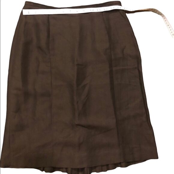 Loft Linen skirt Ann Taylor Loft brown size 6 - Picture 4 of 7